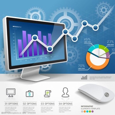 餅狀圖矢量素材 商務信息咨詢中的視覺利器